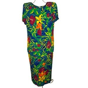 Jessica Howard Blue Tropical Floral Maxi Dress